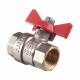 Кран шаровой латунный Valtec Base 1/2 ВР(г) х 1/2 ВР(г) бабочка прямой (VT.217.N.04)