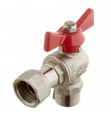 Кран шаровой латунный Valtec Base 1/2 ВР(г) х 1/2 НР(ш) бабочка с накидной гайкой угловой (VT.267.N.0404)