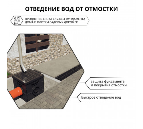Лоток водоотводный пластиковый 1000х115х55 мм Gidrolica с пластиковой решеткой класс А15 (08097) Лоток водоотводный пластиковый 1000х115х55 мм Gidrolica с пластиковой решеткой класс А15 (08097)