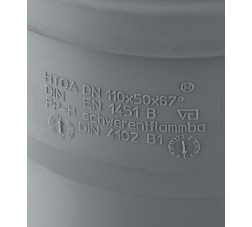 Крестовина Ostendorf HTDA d110х50х50 мм 67° пластиковая одноплоскостная для внутренней канализации (115910)