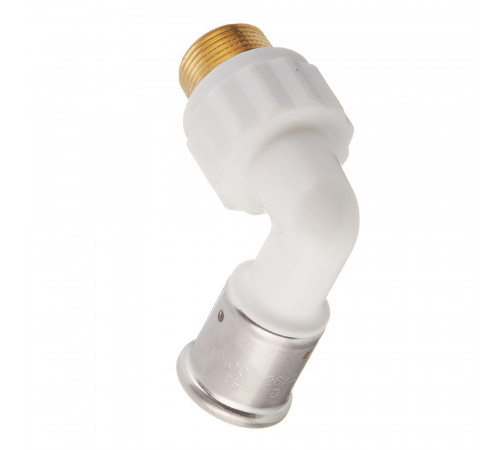 Угол Henco (5PKW-2605) 26(пресс) х 3/4 НР(ш) PVDF белый