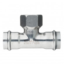 Тройник Valtec (VTi.932.I.280628) 28 мм х 1 ВР(г) х 28 мм нержавеющая сталь