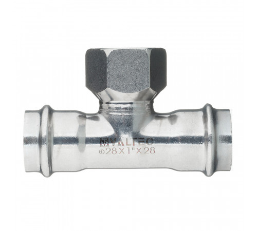 Тройник Valtec (VTi.932.I.280628) 28 мм х 1 ВР(г) х 28 мм нержавеющая сталь Тройник Valtec (VTi.932.I.280628) 28 мм х 1 ВР(г) х 28 мм нержавеющая сталь