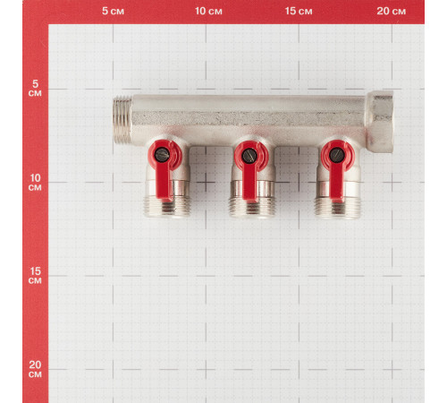 Коллектор Henco 3/4 ВР(г) х 3 выхода 3/4 НР(ш) ЕК х 3/4 НР(ш) с шаровыми кранами (VB050503-ROOD) Коллектор Henco 3/4 ВР(г) х 3 выхода 3/4 НР(ш) ЕК х 3/4 НР(ш) с шаровыми кранами (VB050503-ROOD)