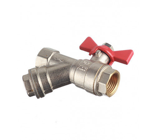 Кран шаровой латунный Valtec 1/2 ВР(г) х 1/2 ВР(г) бабочка с фильтром прямой (VT.293.N.04) Кран шаровой латунный Valtec 1/2 ВР(г) х 1/2 ВР(г) бабочка с фильтром прямой (VT.293.N.04)