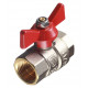 Кран шаровой латунный Valtec Base 1/2 ВР(г) х 1/2 ВР(г) бабочка прямой (VT.217.N.04)