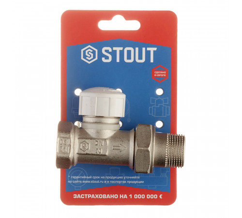 Клапан термостатический Stout 3/4 НР(ш) х 3/4 ВР(г) для радиатора (SVT 0003 000020) Клапан термостатический Stout 3/4 НР(ш) х 3/4 ВР(г) для радиатора (SVT 0003 000020)