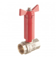 Кран шаровой латунный Valtec 1/2 ВР(г) х 1/2 ВР(г) проходной бабочка с удлиненным штоком прямой (VT.250.N.04)