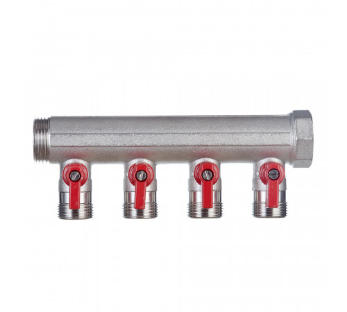 Коллектор Henco 1 ВР(г) х 4 выхода 3/4 НР(ш) ЕК х 1 НР(ш) с шаровыми кранами (VB060504-ROOD) Коллектор Henco 1 ВР(г) х 4 выхода 3/4 НР(ш) ЕК х 1 НР(ш) с шаровыми кранами (VB060504-ROOD)