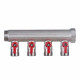 Коллектор Henco 1 ВР(г) х 4 выхода 3/4 НР(ш) ЕК х 1 НР(ш) с шаровыми кранами (VB060504-ROOD)