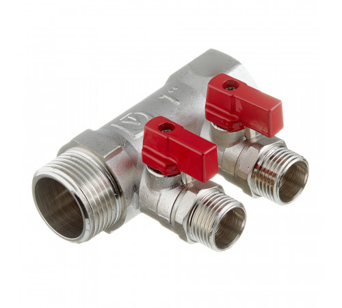 Коллектор Valtec 1 ВР(г) х 2 выхода 1/2 НР(ш) х 1 НР(ш) с шаровыми кранами (VTc.580.N.0602) Коллектор Valtec 1 ВР(г) х 2 выхода 1/2 НР(ш) х 1 НР(ш) с шаровыми кранами (VTc.580.N.0602)