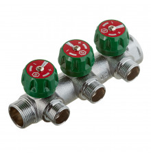 Коллектор Stout 3/4 ВР(г) х 3 выхода 1/2 НР(ш) х 3/4 НР(ш) регулирующий (SMB-6850-341203)