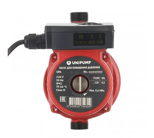 Циркуляционный насос для повышения давления UNIPUMP UPA 15-90 DN15 подъем 9 м 160 мм с гайками (44898) Циркуляционный насос для повышения давления UNIPUMP UPA 15-90 DN15 подъем 9 м 160 мм с гайками (44898)