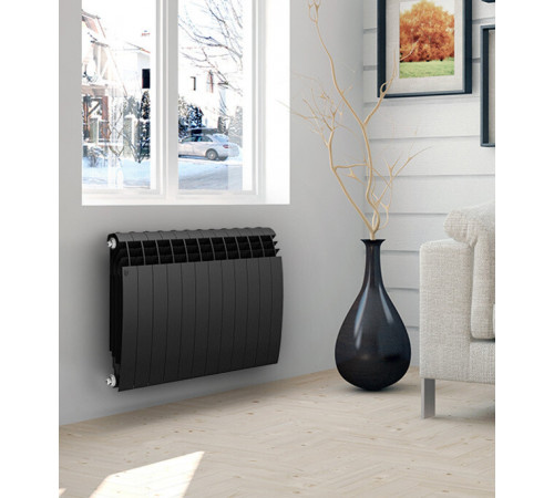 Радиатор биметаллический Royal Thermo BiLiner Noir Sable 500 мм 12 секций 1' боковое подключение черный Радиатор биметаллический Royal Thermo BiLiner Noir Sable 500 мм 12 секций 1' боковое подключение черный