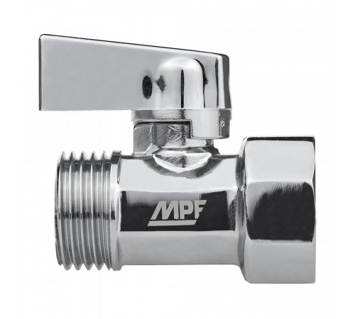 Кран шаровой латунный MPF 1/2 ВР(г) х 1/2 НР(ш) к бытовой технике хром мини проходной (ИС.081214) Кран шаровой латунный MPF 1/2 ВР(г) х 1/2 НР(ш) к бытовой технике хром мини проходной (ИС.081214)