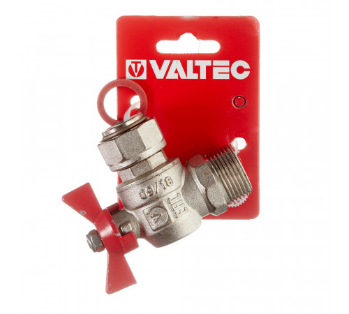 Кран шаровой латунный Valtec Base 3/4 ВР(г) х 3/4 НР(ш) бабочка с накидной гайкой угловой (VT.267.N.0505) Кран шаровой латунный Valtec Base 3/4 ВР(г) х 3/4 НР(ш) бабочка с накидной гайкой угловой (VT.267.N.0505)