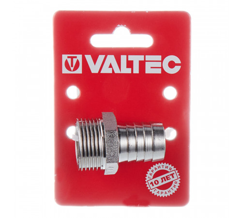 Штуцер Valtec для присоединения шланга 3/4 НР(ш) х 20 мм латунный (VTr.650.N.0520) Штуцер Valtec для присоединения шланга 3/4 НР(ш) х 20 мм латунный (VTr.650.N.0520)