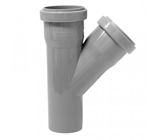 Тройник Valfex d50х50 мм 45° пластиковый для внутренней канализации Тройник Valfex d50х50 мм 45° пластиковый для внутренней канализации