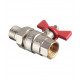 Кран шаровой латунный Valtec Base 1/2 ВР(г) х 1/2 НР(ш) бабочка с полусгоном прямой (VT.227.N.04)