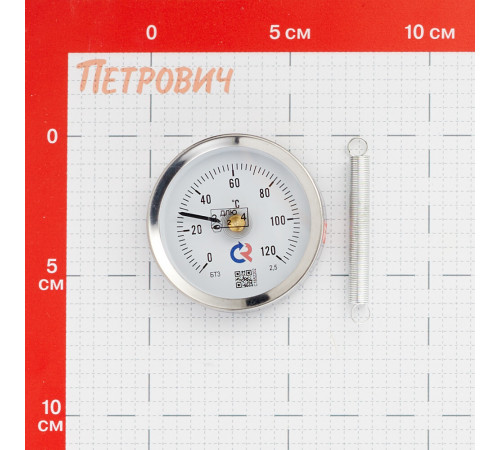 Термометр накладной Росма d63 мм с пружиной 120°С (2384)