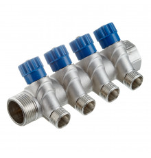 Коллектор Valtec 1 ВР(г) х 4 выхода 1/2 НР(ш) х 1 НР(ш) регулируемый (VTc.560.N.0604)