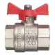 Кран шаровой латунный Valtec Base 3/4 ВР(г) х 3/4 ВР(г) бабочка прямой (VT.217.N.05)
