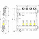 Коллектор для теплого пола Tece 1 ВР(г) х 4 выхода 3/4 НР(ш) ЕК х 1 ВР(г) с расходомерами (77310004)
