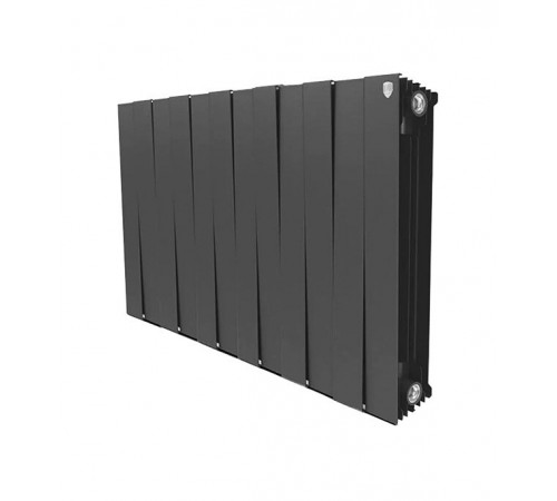 Радиатор биметаллический Royal Thermo Piano Forte 500 мм 12 секций 1' боковое подключение 591х960 мм черный Радиатор биметаллический Royal Thermo Piano Forte 500 мм 12 секций 1' боковое подключение 591х960 мм черный