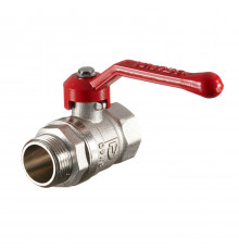 Кран шаровой латунный Valtec 3/4 ВР(г) х 3/4 НР(ш) полнопроходной ручка прямой (VT.121.N.05)