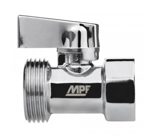 Кран шаровой латунный MPF 1/2 ВР(г) х 3/4 НР(ш) к бытовой технике хром мини проходной (ИС.081221) Кран шаровой латунный MPF 1/2 ВР(г) х 3/4 НР(ш) к бытовой технике хром мини проходной (ИС.081221)