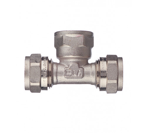 Тройник VALTEC (VTm.332.N.160416) 16 обж(ц) х 1/2 ВР(г) х 16 обж(ц)