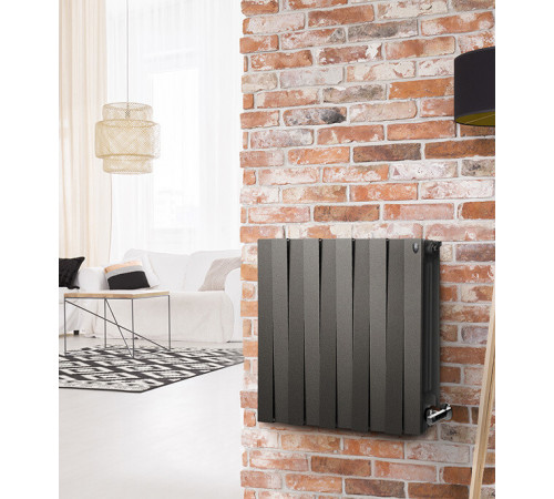 Радиатор биметаллический Royal Thermo Piano Forte 500 мм 10 секций 1' боковое подключение 591х800 мм черный Радиатор биметаллический Royal Thermo Piano Forte 500 мм 10 секций 1' боковое подключение 591х800 мм черный
