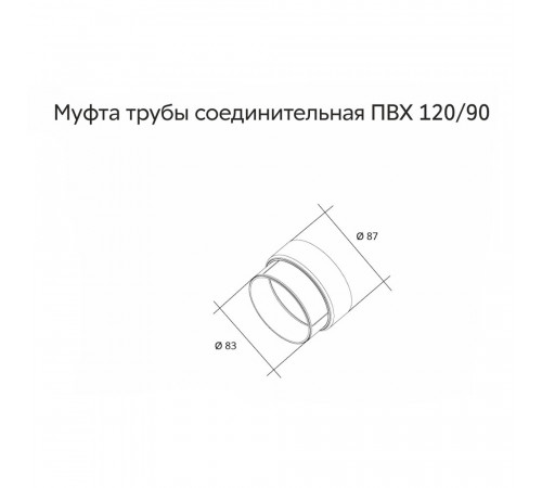 Муфта пластиковая d87 мм Grand Line белая RAL 9003 Муфта пластиковая d87 мм Grand Line белая RAL 9003