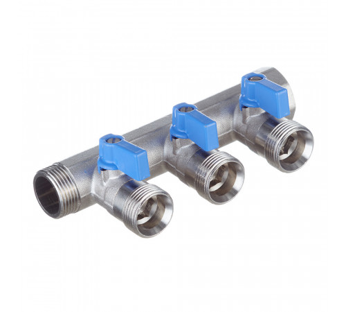 Коллектор Henco 3/4 ВР(г) х 3 выхода 3/4 НР(ш) ЕК х 3/4 НР(ш) с шаровыми кранами (VB050503-BLAUW) Коллектор Henco 3/4 ВР(г) х 3 выхода 3/4 НР(ш) ЕК х 3/4 НР(ш) с шаровыми кранами (VB050503-BLAUW)