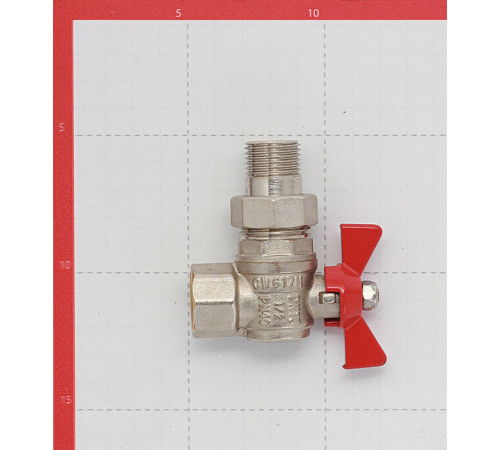 Кран шаровой латунный Valtec Base 1/2 ВР(г) х 1/2 НР(ш) бабочка с полусгоном угловой (VT.228.N.04) Кран шаровой латунный Valtec Base 1/2 ВР(г) х 1/2 НР(ш) бабочка с полусгоном угловой (VT.228.N.04)