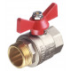 Кран шаровой латунный Valtec Base 1 ВР(г) х 1 НР(ш) бабочка прямой (VT.218.N.06)