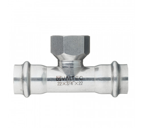 Тройник Valtec (VTi.932.I.220522) 22 мм х 3/4 ВР(г) х 22 мм нержавеющая сталь