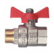 Кран шаровой латунный Valtec Base 1/2 ВР(г) х 1/2 НР(ш) бабочка прямой (VT.218.N.04)