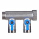 Коллектор Henco 3/4 ВР(г) х 2 выхода 3/4 НР(ш) ЕК х 3/4 НР(ш) с шаровыми кранами (VB050502-BLAUW)