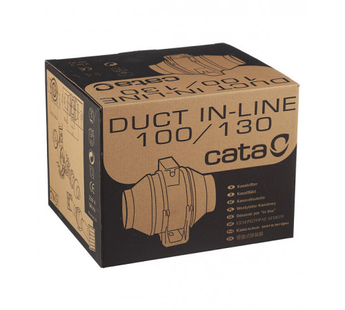 Вентилятор канальный центробежный Cata Duct In Line 195х165 мм d100 мм слоновая кость Вентилятор канальный центробежный Cata Duct In Line 195х165 мм d100 мм слоновая кость