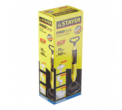 Вантуз вакуумный Stayer Professional ProPump с двумя адаптерами (51925) Вантуз вакуумный Stayer Professional ProPump с двумя адаптерами (51925)