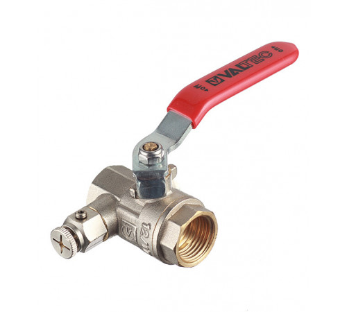 Кран шаровой латунный Valtec Base 1/2 ВР(г) х 1/2 ВР(г) ручка с дренажом и воздухоотводчиком прямой (VT.245.N.04) Кран шаровой латунный Valtec Base 1/2 ВР(г) х 1/2 ВР(г) ручка с дренажом и воздухоотводчиком прямой (VT.245.N.04)