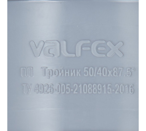 Тройник Valfex d50х40 мм 87° пластиковый для внутренней канализации Тройник Valfex d50х40 мм 87° пластиковый для внутренней канализации