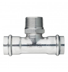 Тройник Valtec (VTi.933.I.280528) 28 мм х 3/4 НР(ш) х 28 мм нержавеющая сталь