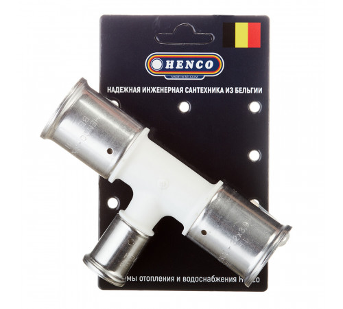 Тройник Henco (10PKW-322032) 32(пресс) х 20(пресс) х 32(пресс) белый PVDF