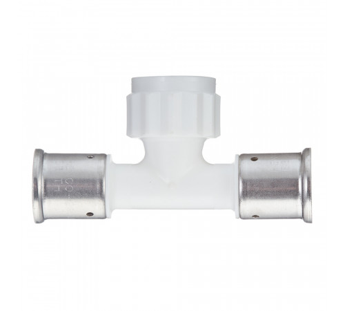 Тройник Henco (13PKW-260526) 26(пресс) х 3/4 ВР(г) х 26(пресс) белый PVDF