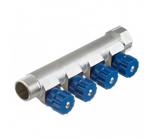 Коллектор Valtec 3/4 ВР(г) х 4 выхода 1/2 НР(ш) х 3/4 НР(ш) регулируемый (VTc.560.N.0504) Коллектор Valtec 3/4 ВР(г) х 4 выхода 1/2 НР(ш) х 3/4 НР(ш) регулируемый (VTc.560.N.0504)