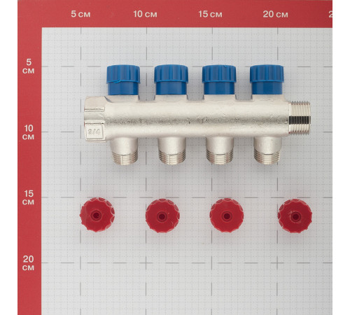Коллектор Valtec 3/4 ВР(г) х 4 выхода 1/2 НР(ш) х 3/4 НР(ш) регулируемый (VTc.560.N.0504) Коллектор Valtec 3/4 ВР(г) х 4 выхода 1/2 НР(ш) х 3/4 НР(ш) регулируемый (VTc.560.N.0504)