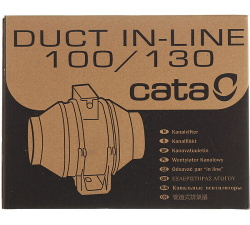Вентилятор канальный центробежный Cata Duct In Line 195х165 мм d100 мм слоновая кость Вентилятор канальный центробежный Cata Duct In Line 195х165 мм d100 мм слоновая кость