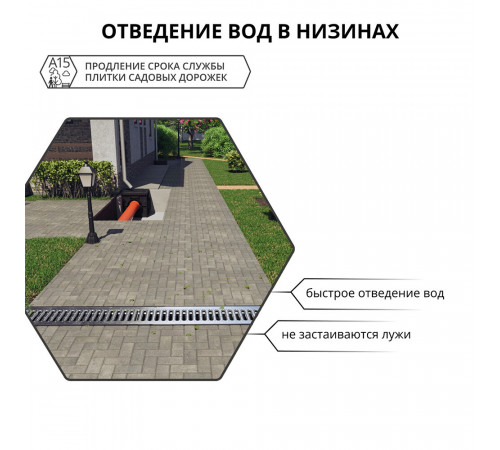 Решетка для лотка водоотводного стальная 1000х136 мм Gidrolica серая Решетка для лотка водоотводного стальная 1000х136 мм Gidrolica серая